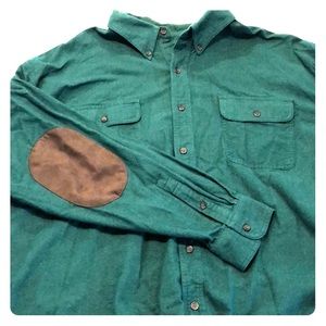 4XB Button-up Shirt with Elbow Patch Accents